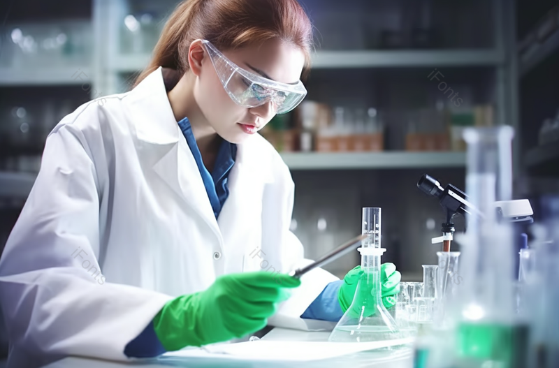 年轻美丽的女科研工作者正在实验背景图,高清,摄影图,摄影图片,图片大全,摄影图免费下载